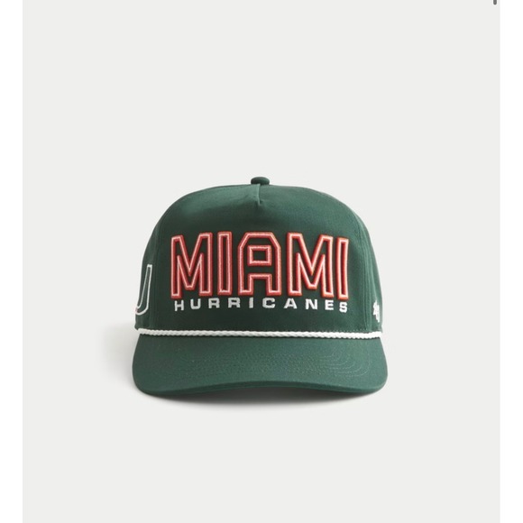 Hollister Other - Hollister 47 Brand University of Miami Hurricanes Graphic Hat Green – One Size